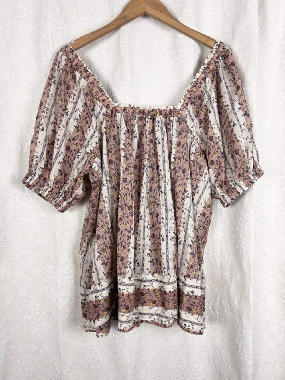 Free People Vintage Lover Babydoll Top cottagecore hippie boho cotton blouse - Picture 6 of 9